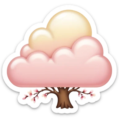 A creamy pastel yellow softly blushed with whisper-pink undertones and a milky pearlescent glow, like sunlight melting into cherry blossom air.  sticker