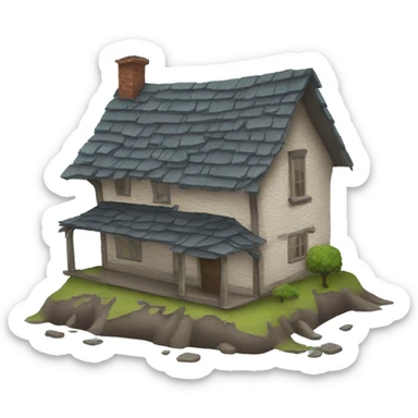 a broken house sticker