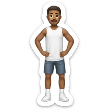 Man wearing only white socks no shoes  sticker