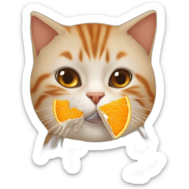 Chat et jus d'orange sticker