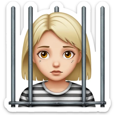 girl behind jail bars sticker
