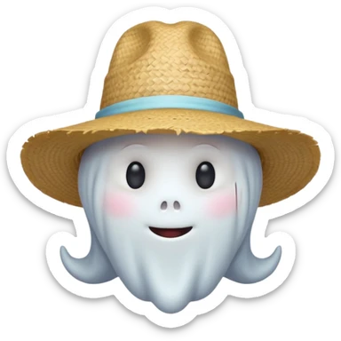 cute ghost farmer portrait, head and shoulders only, straw hat, round friendly face, soft pastel glow, harmless spirit vibe, 3D cartoon, mobile game icon style, clean background, no text, no watermark
 
 sticker