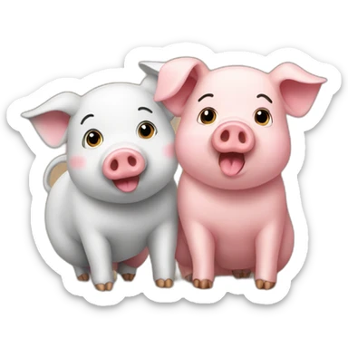 two pigs sticker