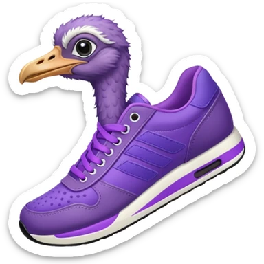  ostrich-in-purple sneakers sticker