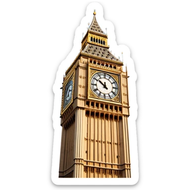 Cinematic Realistic Big Ben Landmark Emoji, showcasing the historic clock tower in exquisite detail rendered with dynamic lighting and rich textures that highlight its timeless grandeur. sticker
