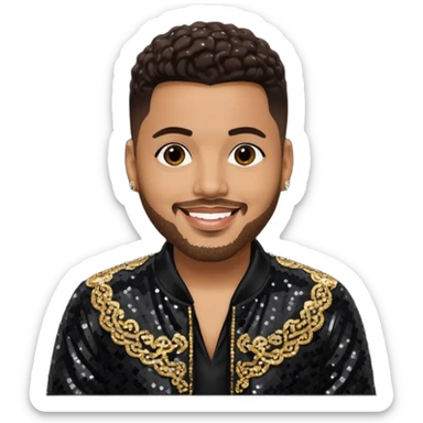 Al B. Sure, R&B Singer with dark brown hair, black sequin outfit sticker