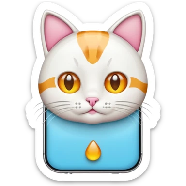 Cartoon cute iphone Cat emoji  sticker