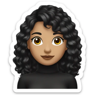 joven de piel morena y cabello negro sticker