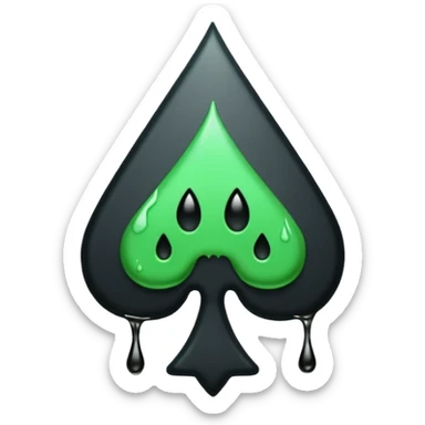 Ace of spades black slimey drip effect sticker