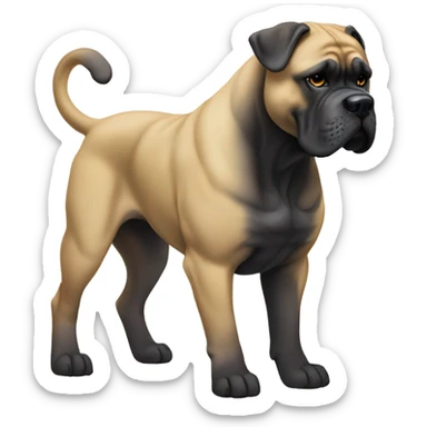 A muscular Cane Corso in a karate ghee. sticker