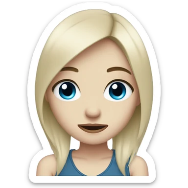 Emo girl with blue eyes sticker