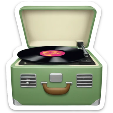 Sage green record player sticker