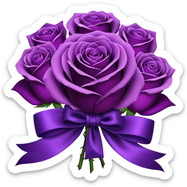 Generate purple rose bouquet sticker