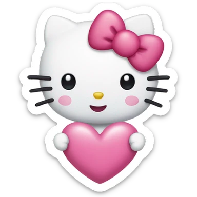 hello kitty with heart sticker
