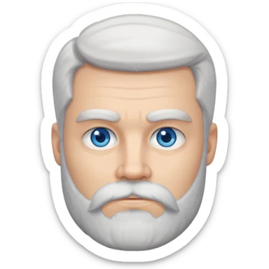 strong white bearded man dark hair sticker