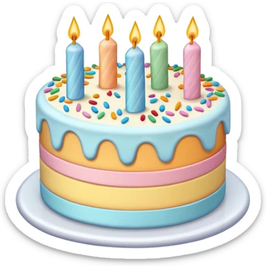1 layer pastel birthday cake sticker