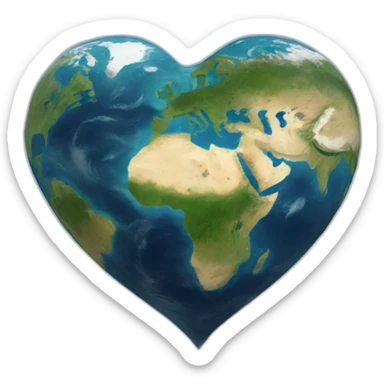 Planet Earth in the Shape of a Heart sticker