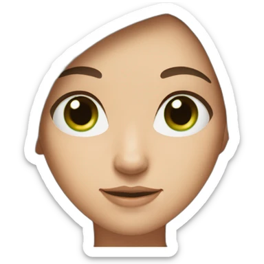 long straight brown hair girl with green eyes and freckles from head to chest sticker