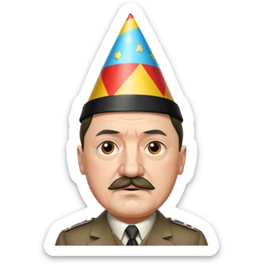 Adolf hitler party hat sticker