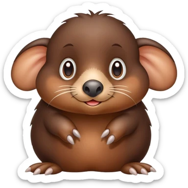 cute mole with prominent digging paws sticker