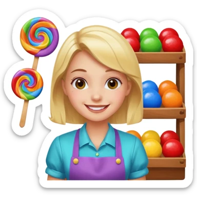 very pretty candy shop girl sticker