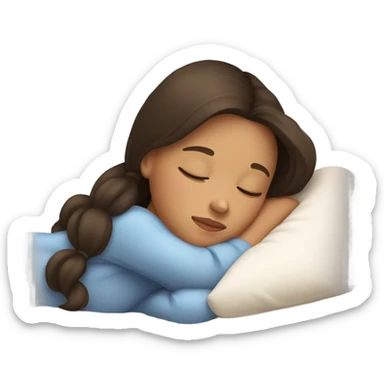 Brunette girl sleeping sticker