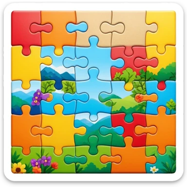 jigsaw puzzle with nature puzzle sticker