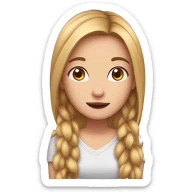 One girl who block her ear and say meow  sticker