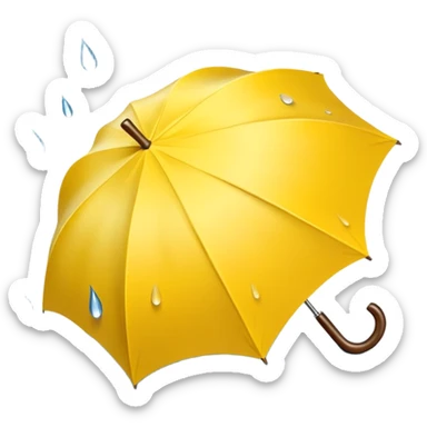 Yellow umbrella , rainin sticker