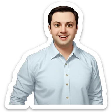 smiling boy in collared shirt sticker
