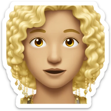 selfie with jewelry reflection, boy with blonde hair sticker