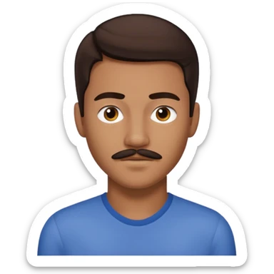 Josh Levi (b.1998) with dark brown hair and thin mustache  sticker