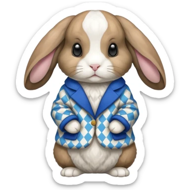 Holland lop harlyquin rabbit sticker