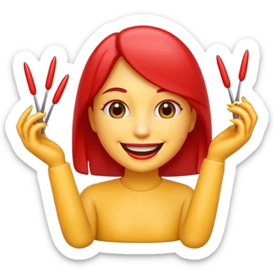 Smile emoji with nails sticker