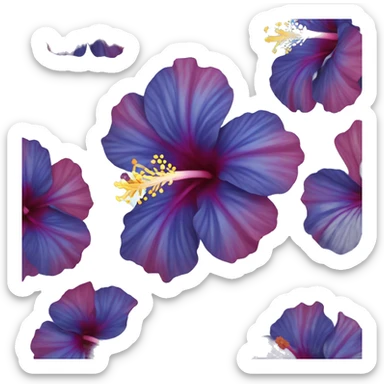blue hibiscus flower sticker