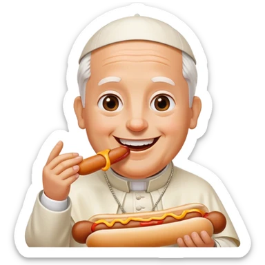 Pope eating a hotdog sticker