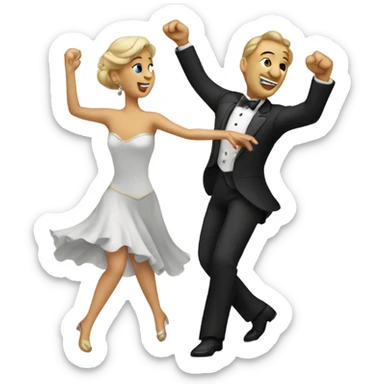 2 speakers dancing the waltz sticker