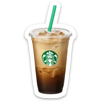 Starbuck ice coffee with ice cubes sticker