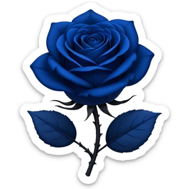 Dark blue rose with a black stem sticker