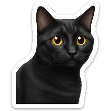 Cross eyed black cat sticker