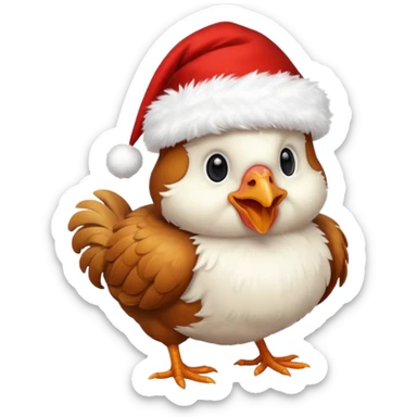 White christmas chicken sticker