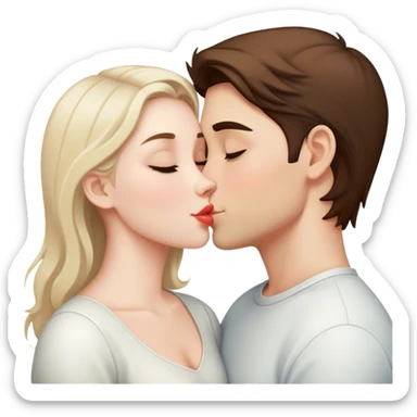 Bf gf kiss white ❤️ cute sticker