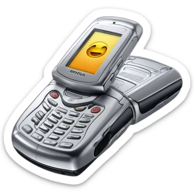 Y2k Silver Motorola Razr V3 mobile device with the iconic clamshell design no buttons visible sticker