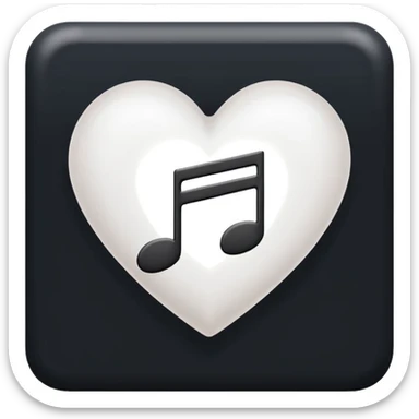 white heart with a music note sticker