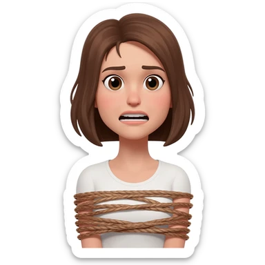 Strangling self emoji woman sticker
