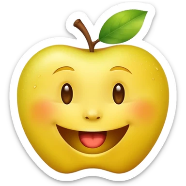 laughing face emoji, joyful and expressive, apple style sticker