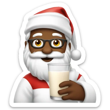 Santa drinking milk sticker