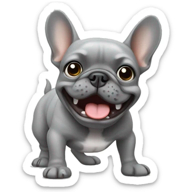 Grey French bulldog farting sticker