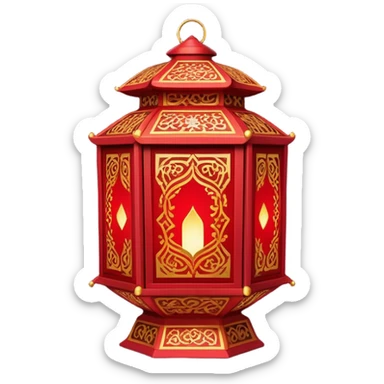 Chinese New Year red lantern – Cinematic Realistic Chinese New Year Red Lantern, depicted as an exquisitely crafted lantern adorned with intricate red and gold patterns, softly glowing against a dark background with subtle calligraphic details, evoking festive warmth and tradition. sticker
