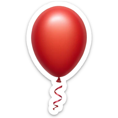 Red foil balloon displaying : symbol and ) symbol sticker